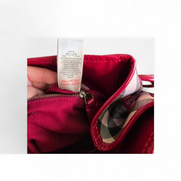 Burberry Burgundy and Black Plaid Shoulder Bag - Picture 5 of 11